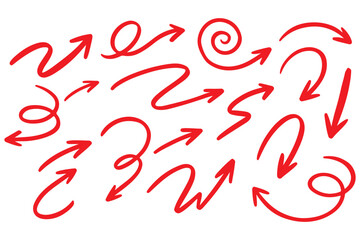 Hand drawn vector arrows doodle set on white background. design element vector illustration.