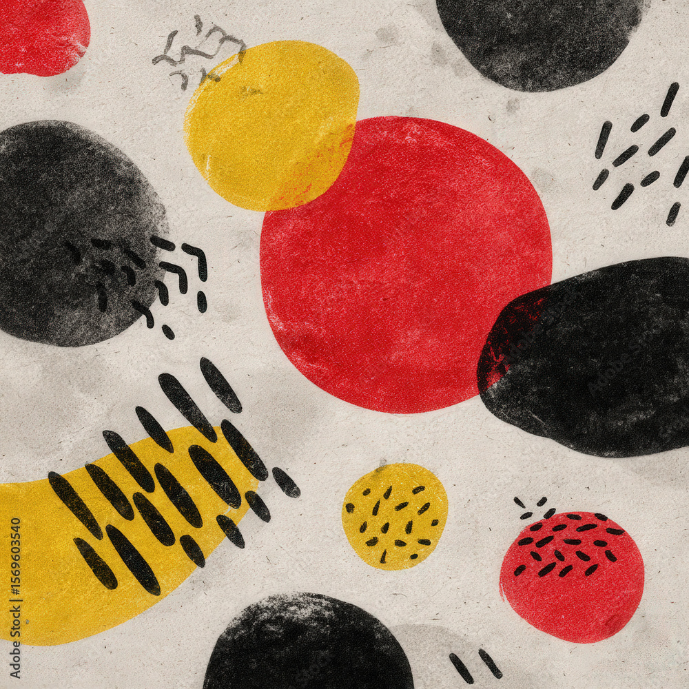 Poster hand-drawn memphis inspired pattern with colorful elements on a light background for unique design p