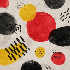 Hand-Drawn Memphis Inspired Pattern with Colorful Elements on a Light Background for Unique Design Projects