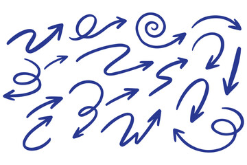 Hand drawn vector arrows doodle set on white background. design element vector illustration.