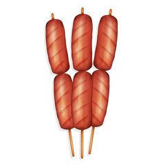Delicious Grilled Sausages skewer 