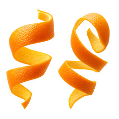 orange peel garnish on white and transparent background. png