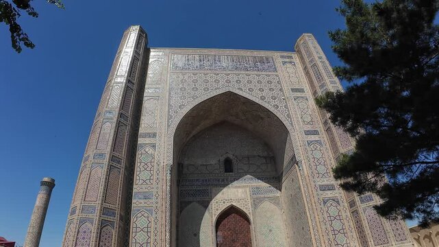 The stunning Bibikhanum Mosque in Samarkand, Uzbekistan