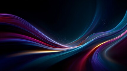 Neon swirling lines digital art