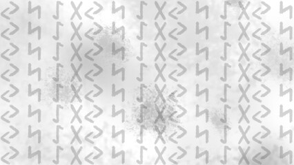 Yule Rune Repeat Pattern against Grey Frosty Background