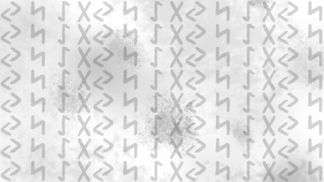 Yule Rune Repeat Pattern against Grey Frosty Background
