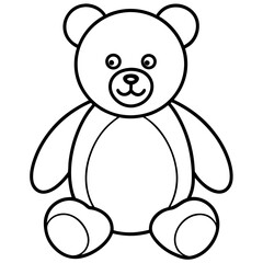 Cute Teddy Bear Outline Drawing