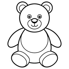 Fototapeta premium Cute Teddy Bear Outline Drawing