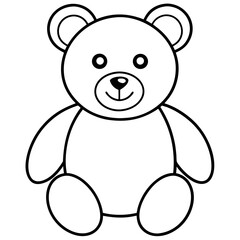 Fototapeta premium Cute Teddy Bear Outline Drawing