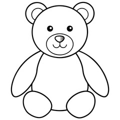 Cute Teddy Bear Outline Drawing