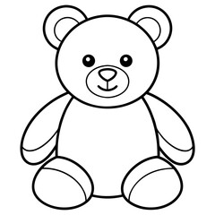 Fototapeta premium Cute Teddy Bear Outline Drawing