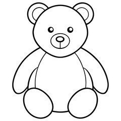 Obraz premium Cute Teddy Bear Outline Drawing