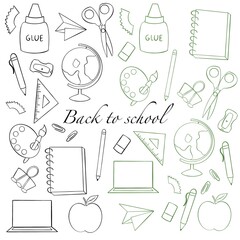 Elements of a back to school kit