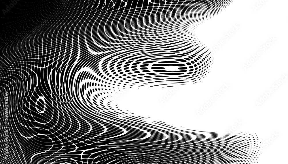 Poster Monochrome gradient halftone dots background. Overlay png illustration. Abstract grunge dots on transparent background
