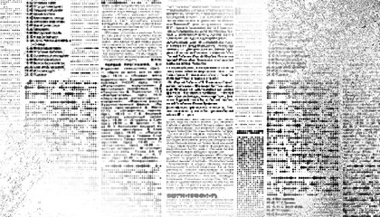Obraz premium Overlay old white newspaper paper grunge vintage background. Grunge halftone style