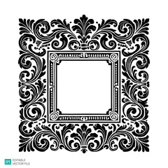 flower ornament illustration vector black and white background templates