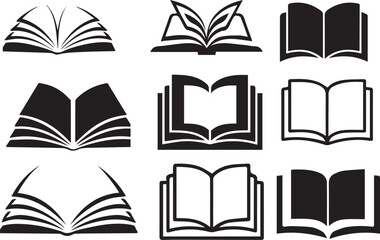 Modern open book logo collection symbol set.eps