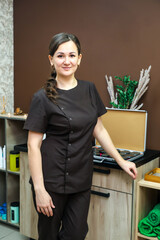 Head of a private massage salon image of a successful female entrepreneur.