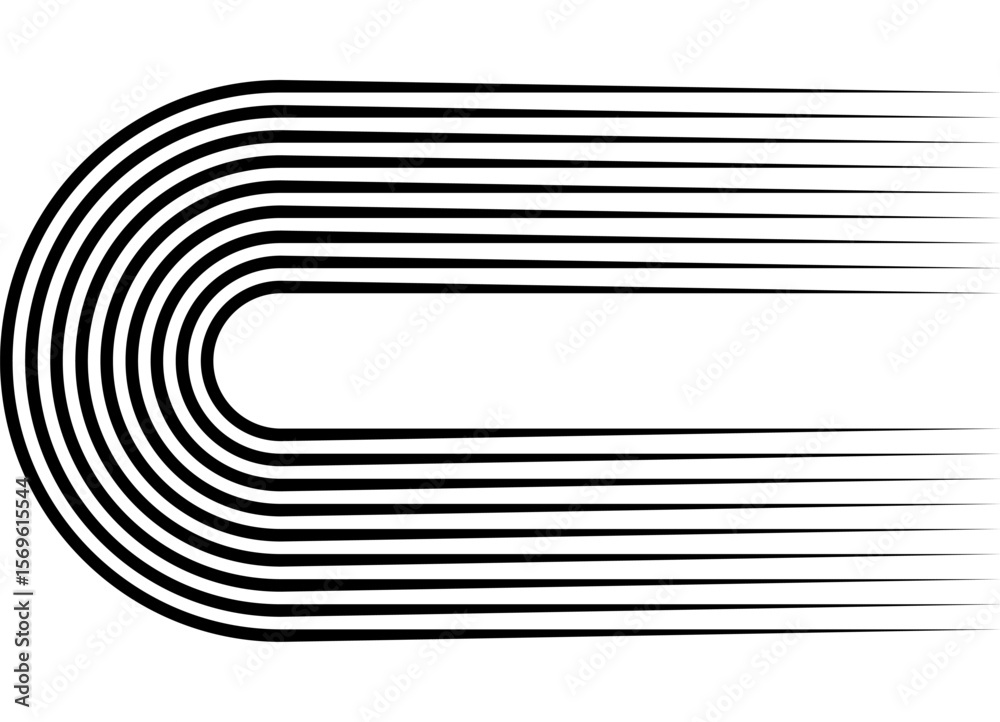 Poster vector pattern of black parallel lines on a white background in retro style. decorative design eleme