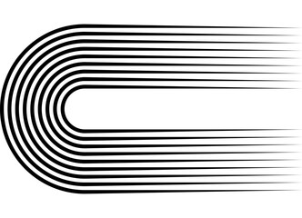 Vector pattern of black parallel lines on a white background in retro style. Decorative design element for advertising, packaging, sportswear. Sports vector background. Competition. Running track, 