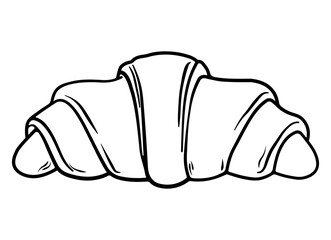 Obraz premium Black icon of a croissant without background