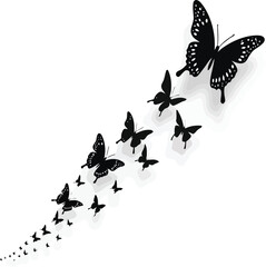 Flying Butterflies art Vector Decoration Element Stock Illustration 