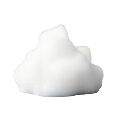 A white, fluffy cloud shape on a transparent background. The cloud has a soft, rounded form with varying heights and smooth edges.