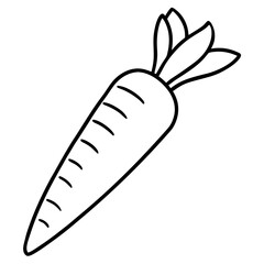 Elegant Carrot Outline Vector