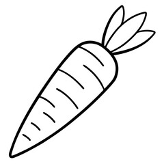 Elegant Carrot Outline Vector