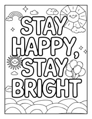 hand drawn motivational quote coloring pages