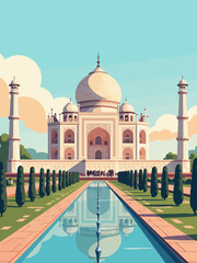 Image of Taj Mahal palace against the sky poster printed on Printed Glass Basin Splashbacks