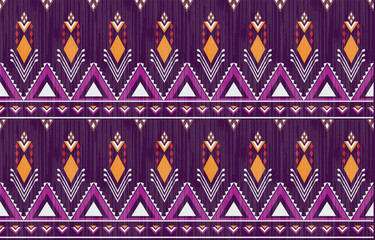 Geometric ethnic Native American tribal patterns, featuring Aztec and Navajo motifs, create a seamless decorative texture. Design for background ,curtain, carpet, clothing, wrapping, Batik.