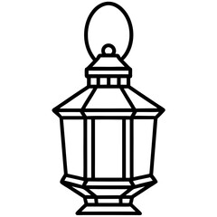 Elegant Lantern Line Art Vector