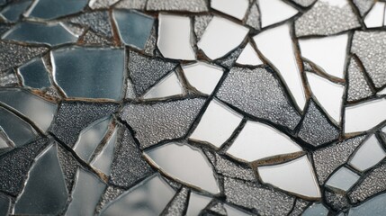 Broken glass mosaic art