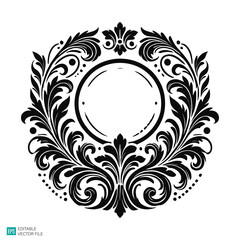 flower ornament illustration vector black and white background templates