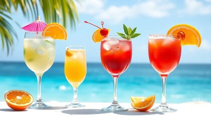Bunte Cocktail-Klassiker: Sex on the Beach, Sea Breeze, Planter’s Punch & Painkiller