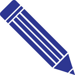 Blue pencil writing tool drawing stationery vector icon