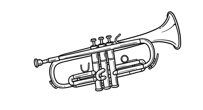 black and white trumpet musical instrument clip art preview