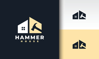 Hammer House Logo for Carpentry and Construction Businesses