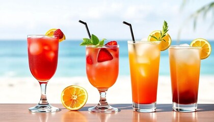 Bunte Cocktail-Klassiker: Sex on the Beach, Sea Breeze, Planter’s Punch & Painkiller