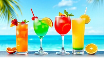 Bunte Cocktail-Klassiker: Sex on the Beach, Sea Breeze, Planter’s Punch & Painkiller