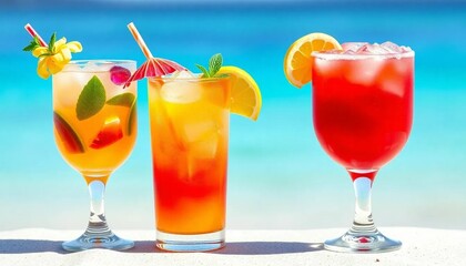 Bunte Cocktail-Klassiker: Sex on the Beach, Sea Breeze, Planter’s Punch & Painkiller