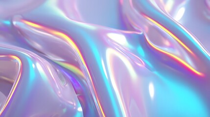 Fototapeta premium Mesmerizing holographic abstract background with iridescent reflections.