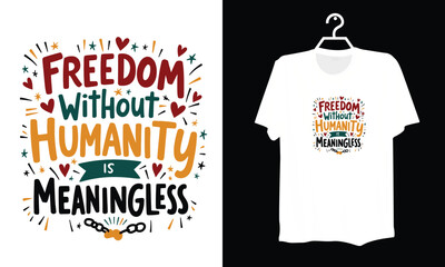 Meaningless Freedom Without Humanity Bold Vector Illustration