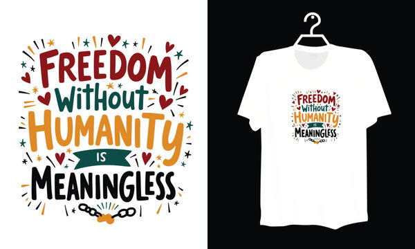 Meaningless Freedom Without Humanity Bold Vector Illustration