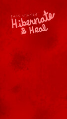 Phone Wallpaper of Winter Mental Health Quote against Red Textured Background