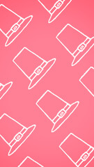 Phone Wallpaper of Repeat Pattern of Pilgrim Hats against Pink Background