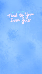 Phone Wallpaper of Winter Mental Health Quote against Blue Textured Background