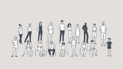 Business Crowd Standing Silhouettes | Professional People Vector Pack