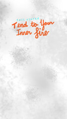 Phone Wallpaper of Winter Mental Health Quote against Grey Frosty Background